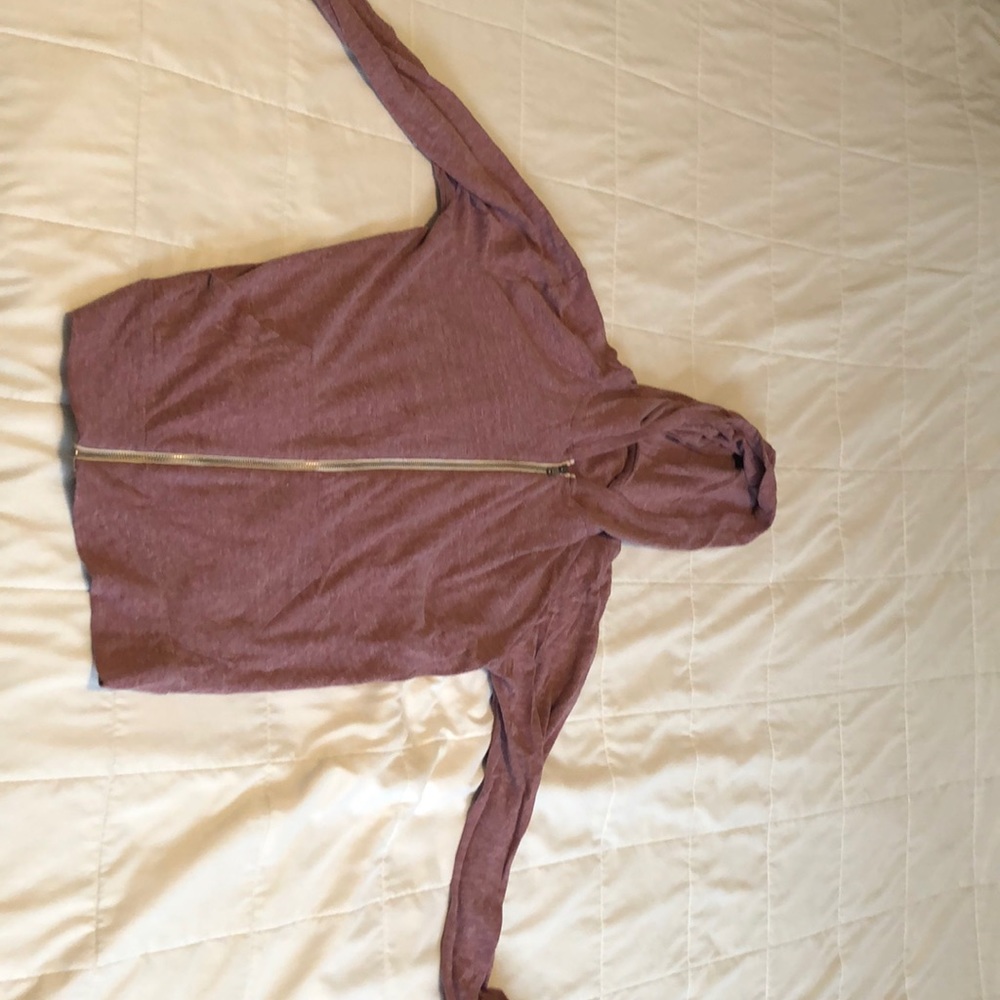 Salmon coloured zip up hoodie